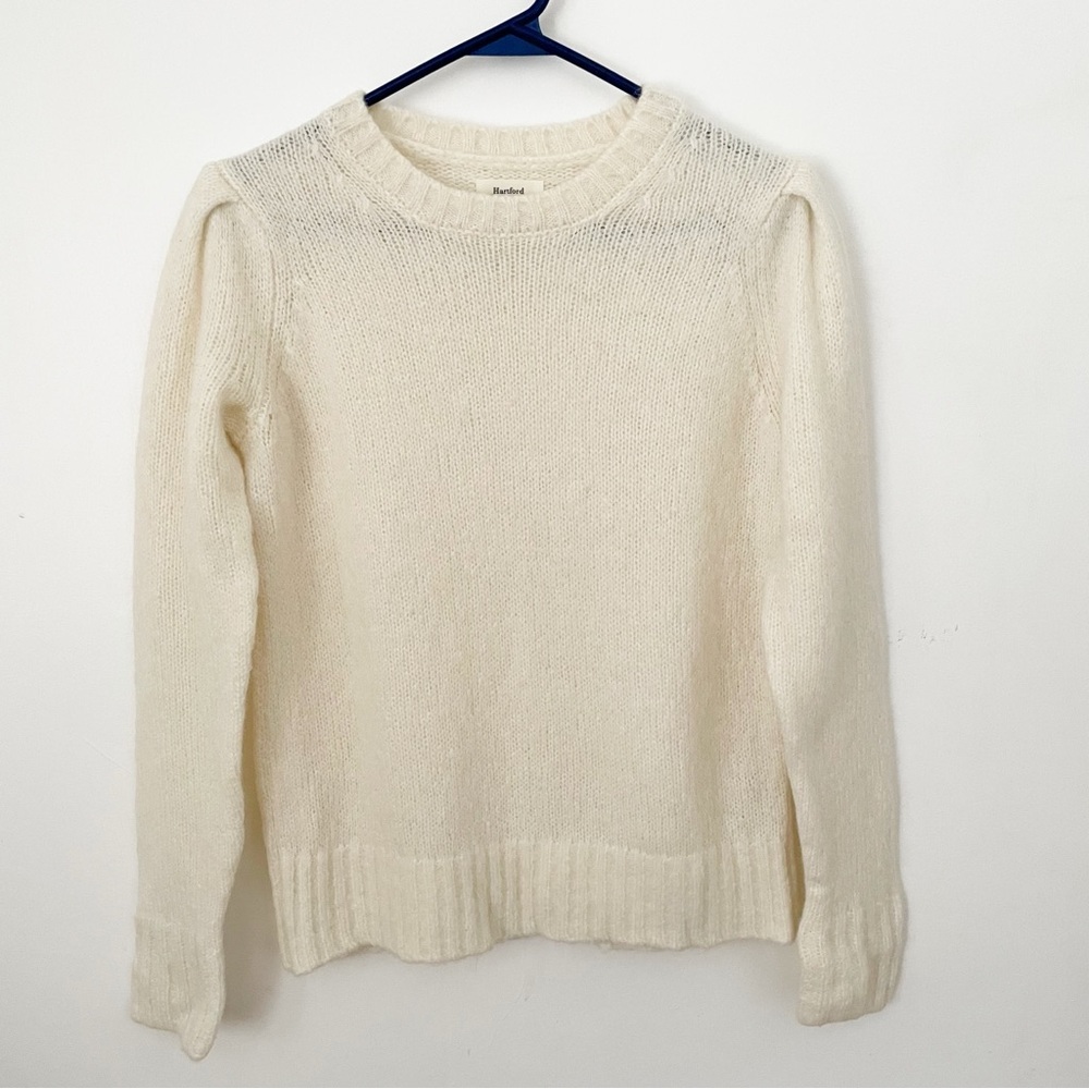 Hartford puff sleeves alpaca and wool blend sweater size 4